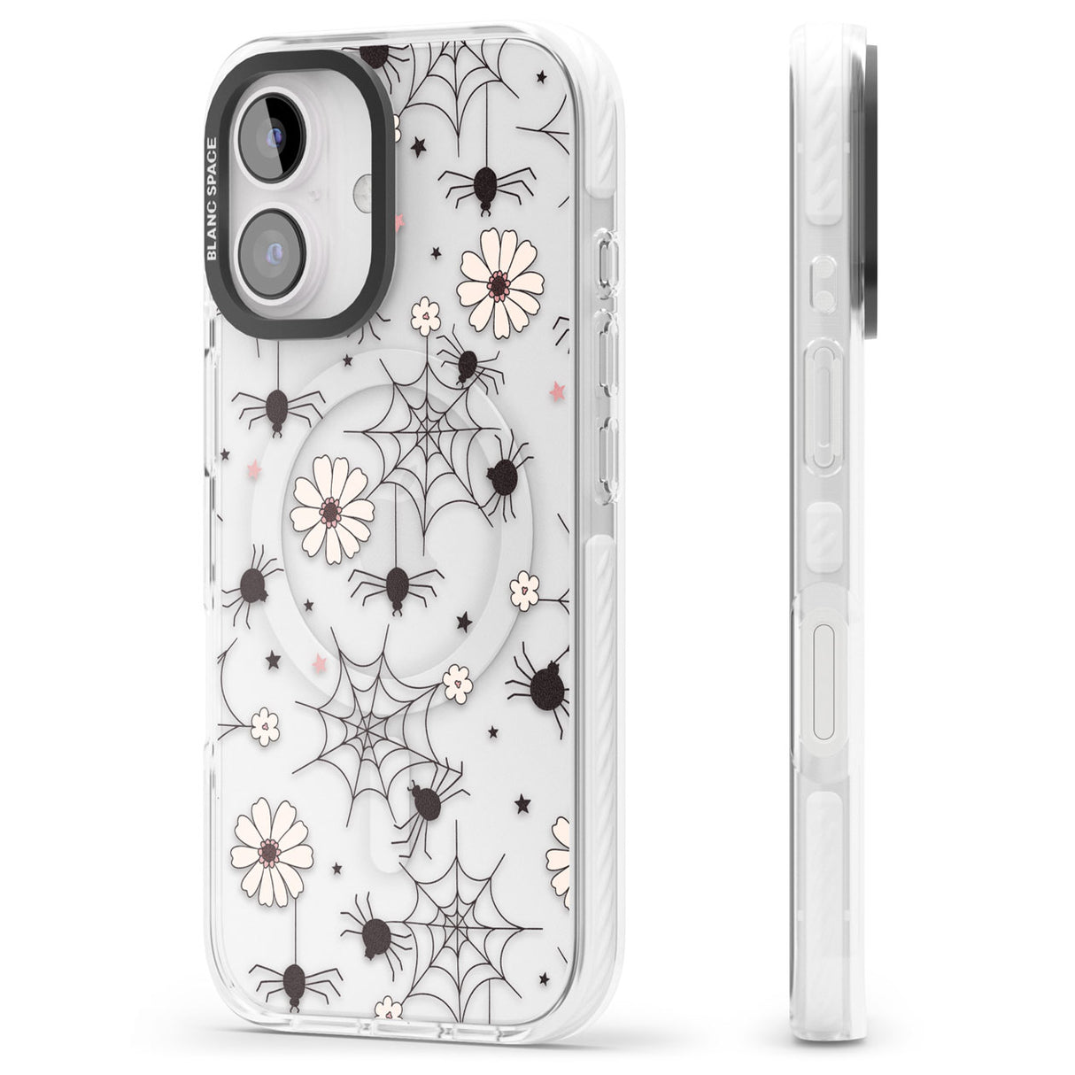 Spiders and Flowers Pattern Impact Magsafe Phone Case for iPhone 16, iPhone 16 Plus