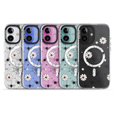 Spiders and Flowers Pattern Impact Magsafe Phone Case for iPhone 16, iPhone 16 Plus