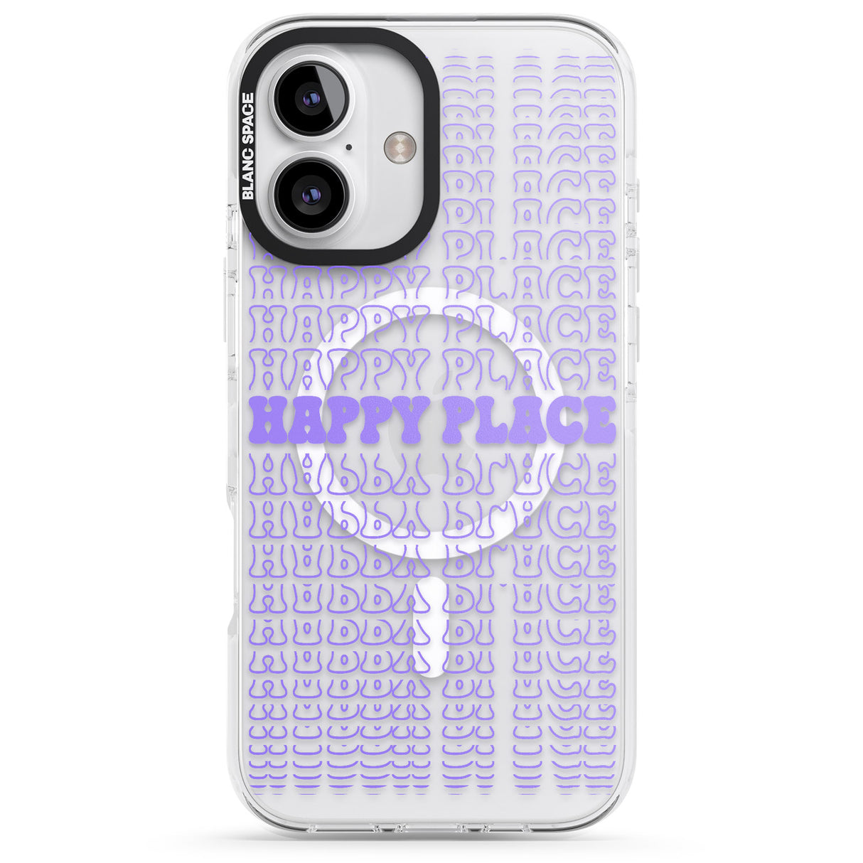 iPhone 16 Pro Max Happy Place (Purple) Black Impact Phone Case + Magsafe