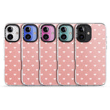 iPhone 16 Pro Max Small Heart Pattern: Pink Black Impact Phone Case