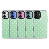 iPhone 16 Pro Max Small Heart Pattern: Green Black Impact Phone Case