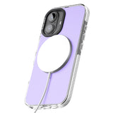 iPhone 16 Pro Max Single Heart White & Pale Purple Black Impact Phone Case