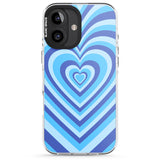 iPhone 16 Pro Max Blue Heart Illusion Black Impact Phone Case