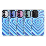 iPhone 16 Pro Max Blue Heart Illusion Black Impact Phone Case