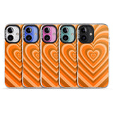 iPhone 16 Pro Max Orange Heart Illusion Black Impact Phone Case