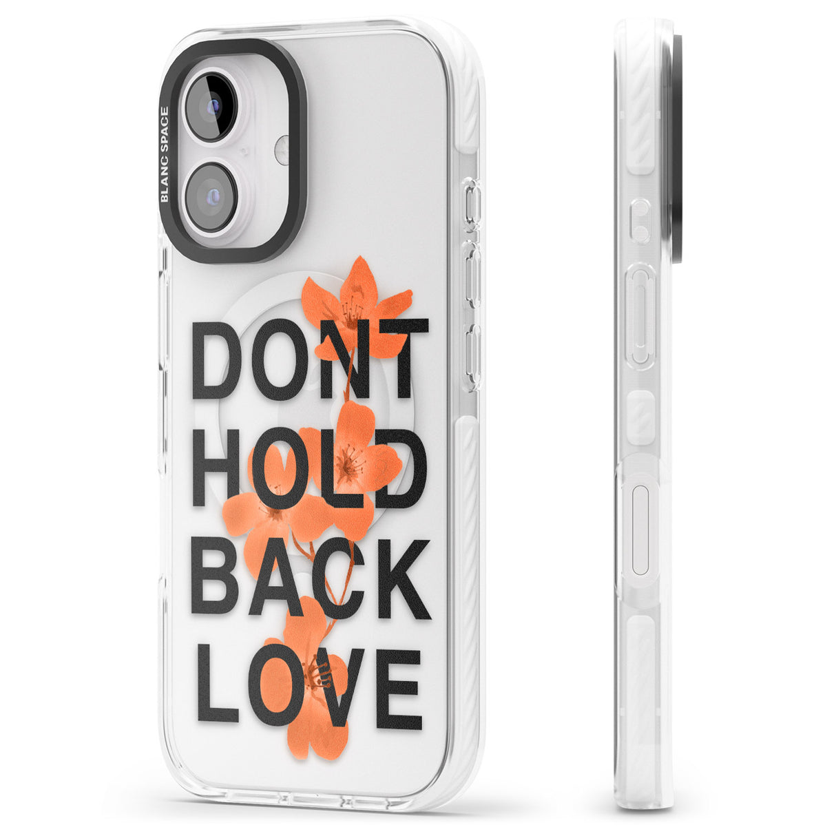 iPhone 16 Pro Max Don't Hold Back Love - Orange & Black Black Impact Phone Case