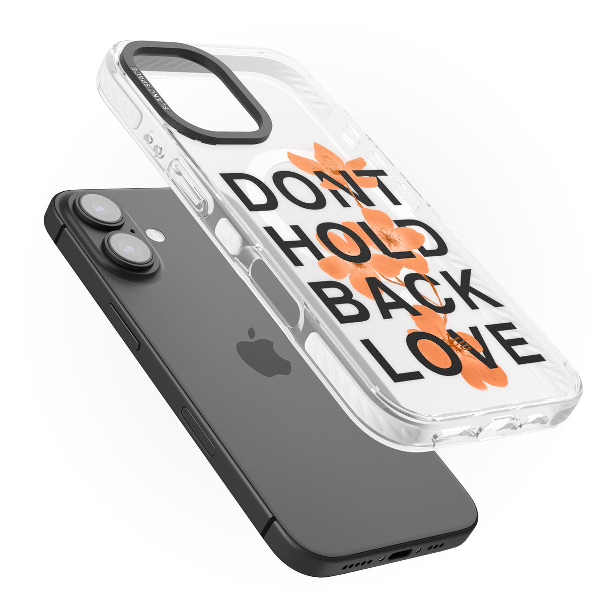 iPhone 16 Pro Max Don't Hold Back Love - Orange & Black Black Impact Phone Case