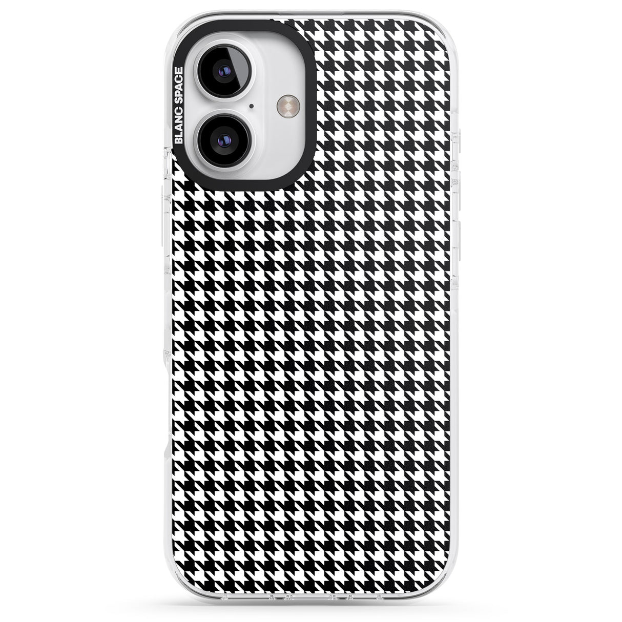 iPhone 16 Pro Max Black Houndstooth Pattern Black Impact Phone Case