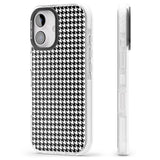 iPhone 16 Pro Max Black Houndstooth Pattern Black Impact Phone Case