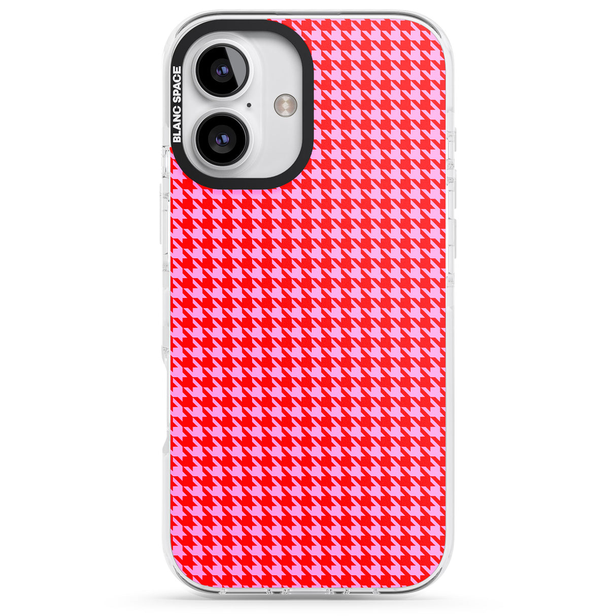 Neon Pink & Red Houndstooth Pattern