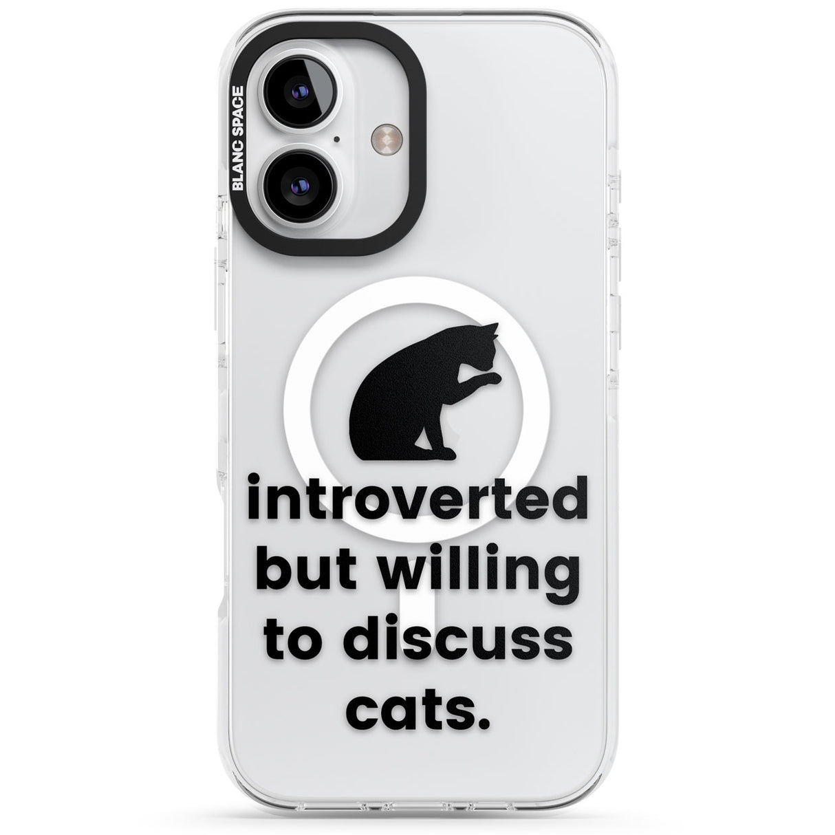 Introverted But Willing To Discuss Cats Impact Magsafe Phone Case for iPhone 16, iPhone 16 Plus