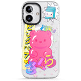 iPhone 16 Pro Max Kawaii Pink Bear Collage Clear Impact Phone Case + Magsafe