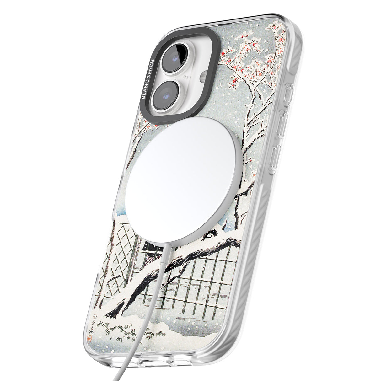 iPhone 16 Pro Max Plum Tree in Snow by Hiroaki Takahashi Black Impact Phone Case + Magsafe