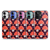 iPhone 16 Pro Max Mushroom Kawaii Pattern Black Impact Phone Case