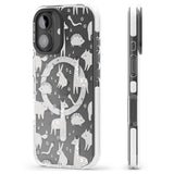 iPhone 16 Pro Max Adorable Mixed Animals Pattern (Clear) Black Impact Phone Case