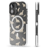 iPhone 16 Pro Max Adorable Dinosaurs Pattern (Clear) Black Impact Phone Case