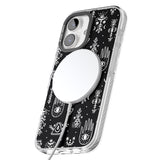 iPhone 16 Pro Max Tribal Palms - White on Black Black Impact Phone Case