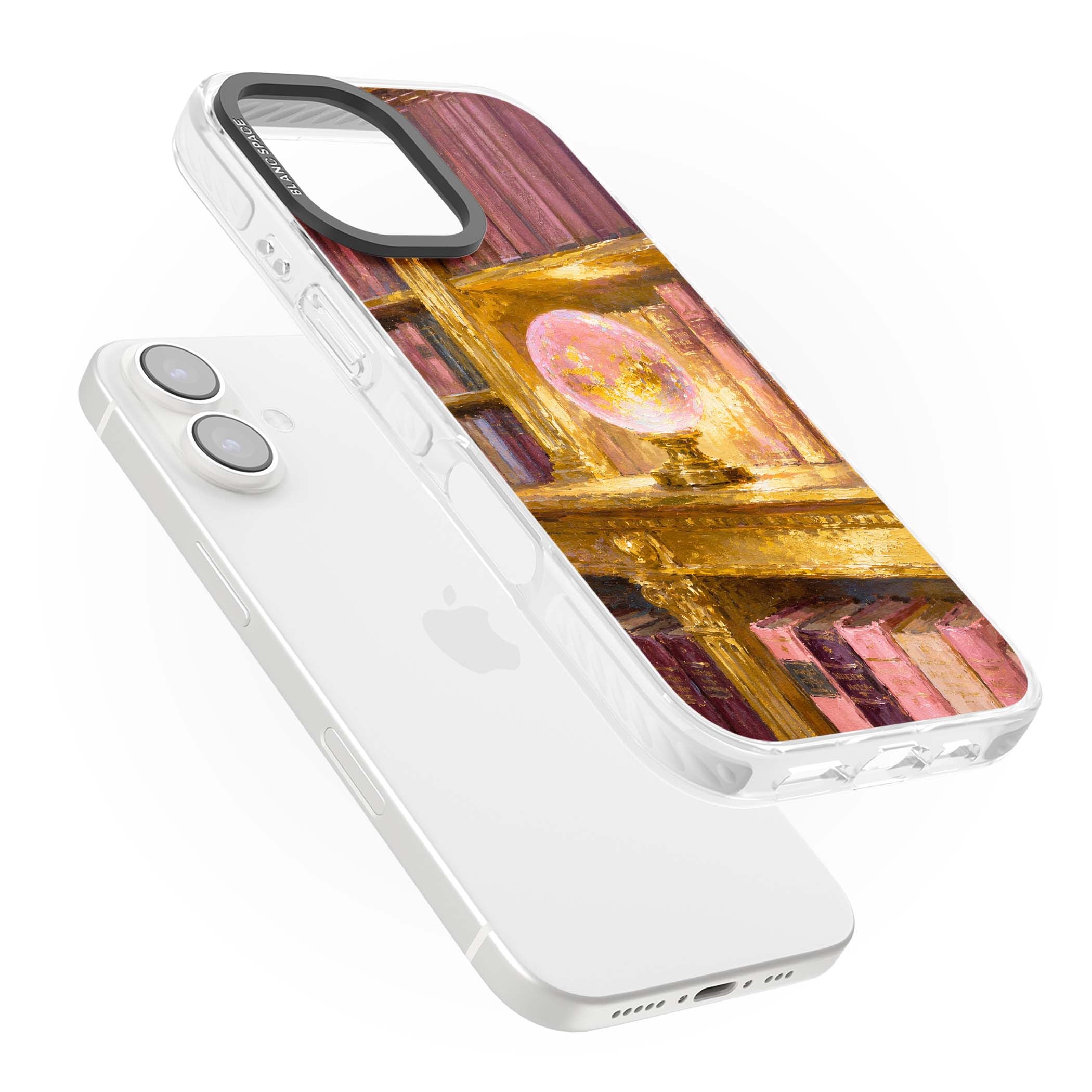 Gilded Library dark academia iPhone case featuring an oil painted crystal ball on a gilded library shelf with vintage | Impact Magsafe case for iPhone 16, iPhone 16 Plus