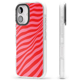 iPhone 16 Pro Max Pink & Red Distorted Line Black Impact Phone Case