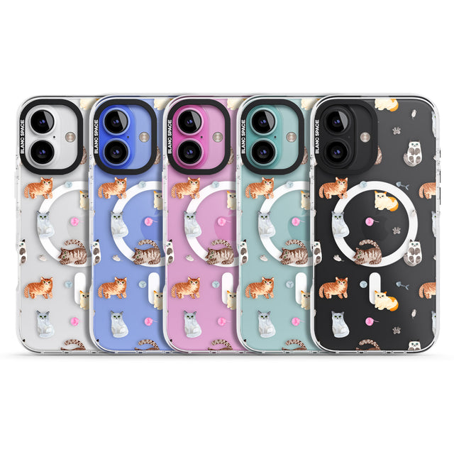 iPhone 16 Pro Max Cats with Toys - Clear Black Impact Phone Case