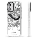 iPhone 16 Pro Max Map of Seoul, South Korea Black Impact Phone Case