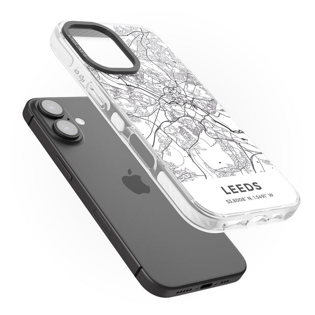 iPhone 16 Pro Max Map of Leeds, England Black Impact Phone Case