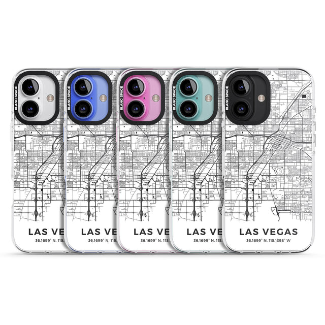 iPhone 16 Pro Max Map of Las Vegas, Nevada Black Impact Phone Case