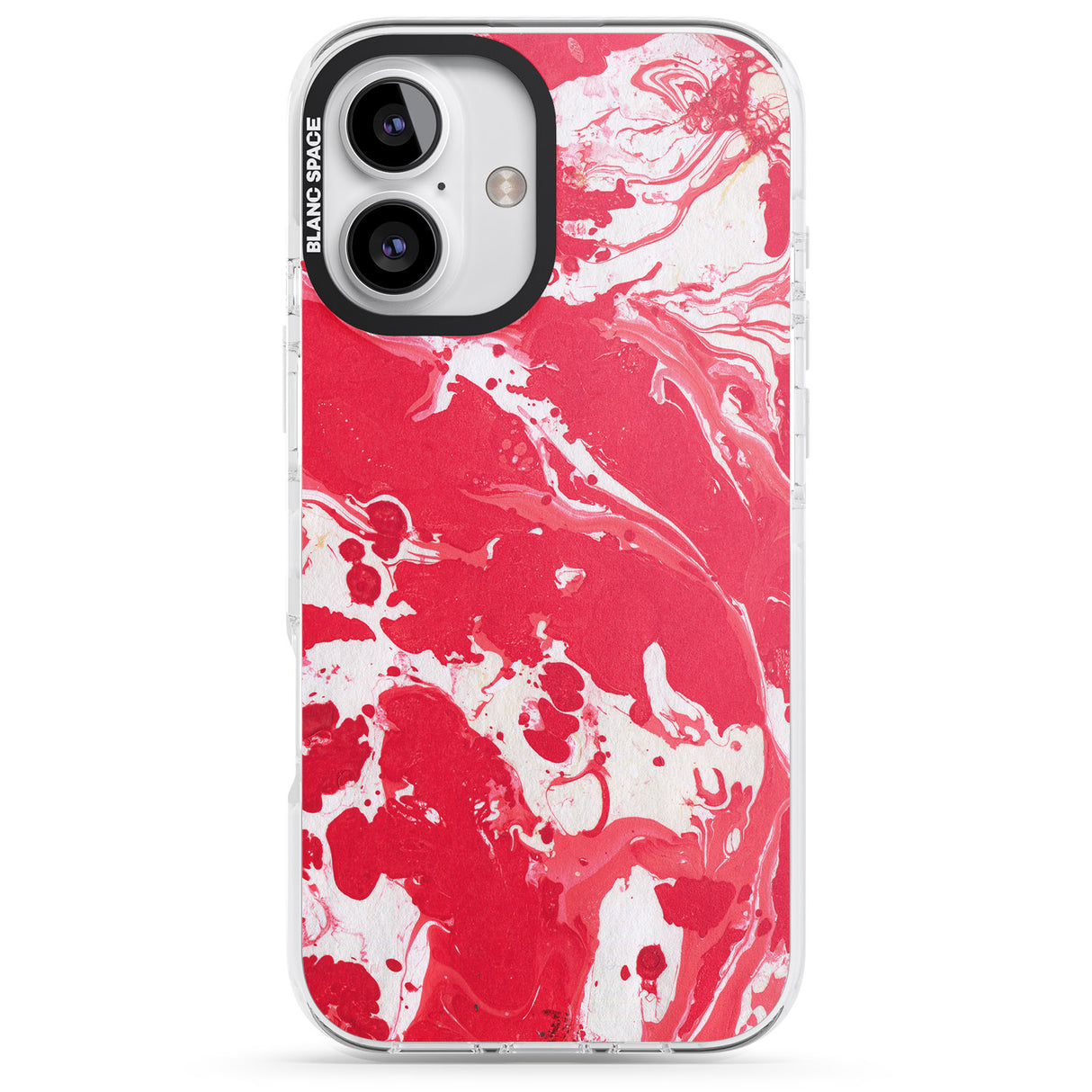 Red & White - Marbled Paper