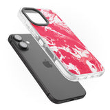 iPhone 16 Pro Max Red & White - Marbled Paper Black Impact Phone Case