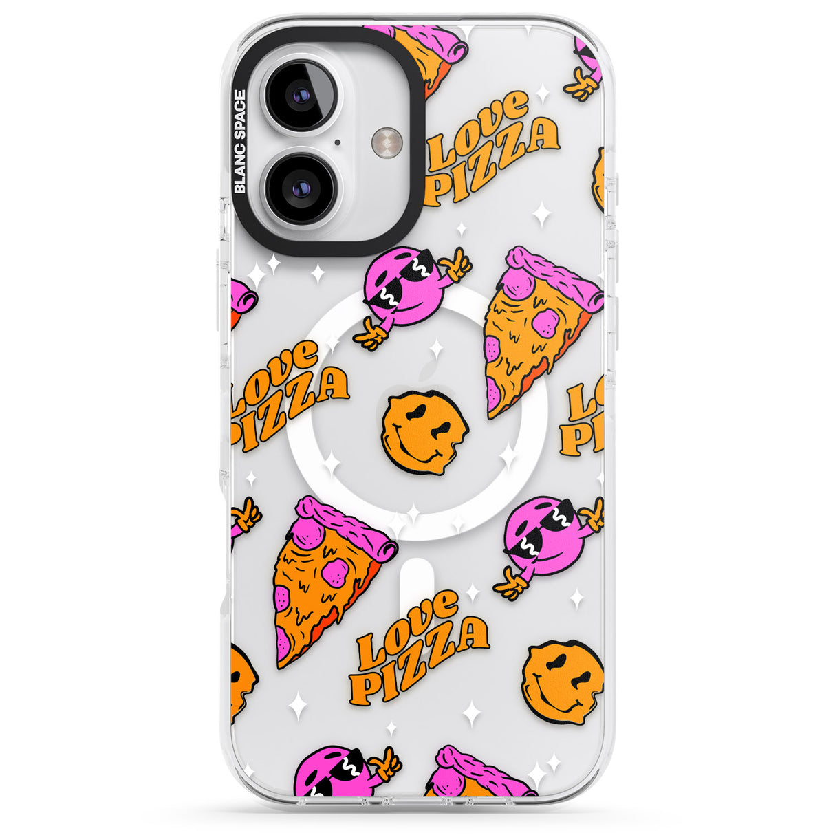 Psychedelic Love Pizza Pattern (Clear)