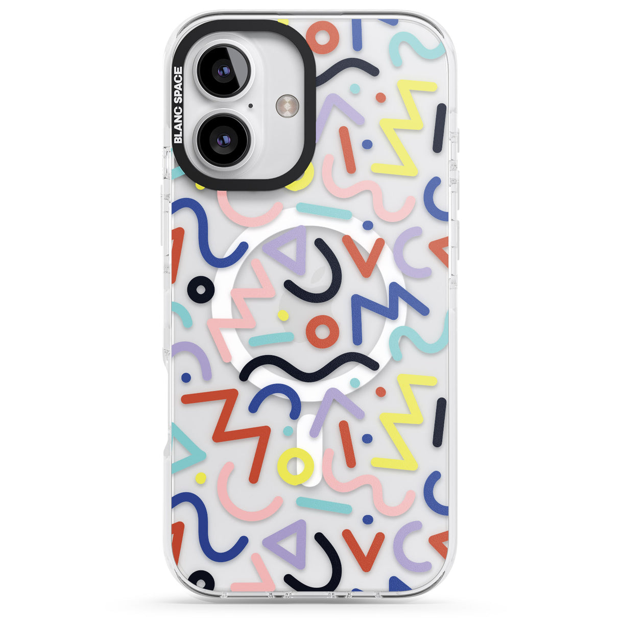 Colourful Squiggles Memphis Retro Pattern Design