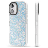 iPhone 16 Pro Max Light Blue Pattern Memphis Retro Pattern Design Black Impact Phone Case