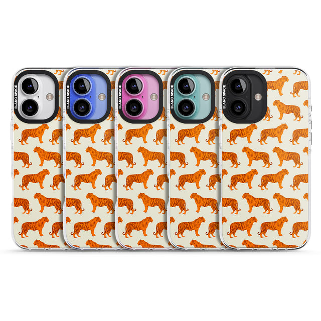 iPhone 16 Pro Max Trendy Tiger Patterns Tigers On Khaki Black Impact Phone Case