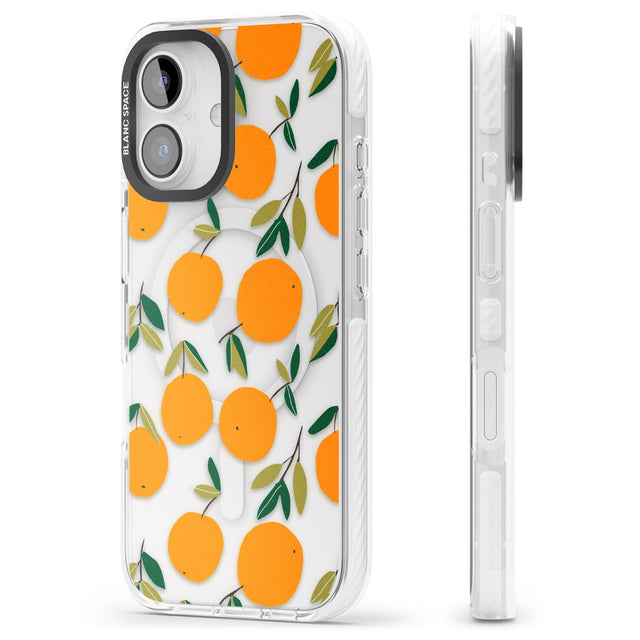 iPhone 16 Pro Max Oranges Pattern Black Impact Phone Case