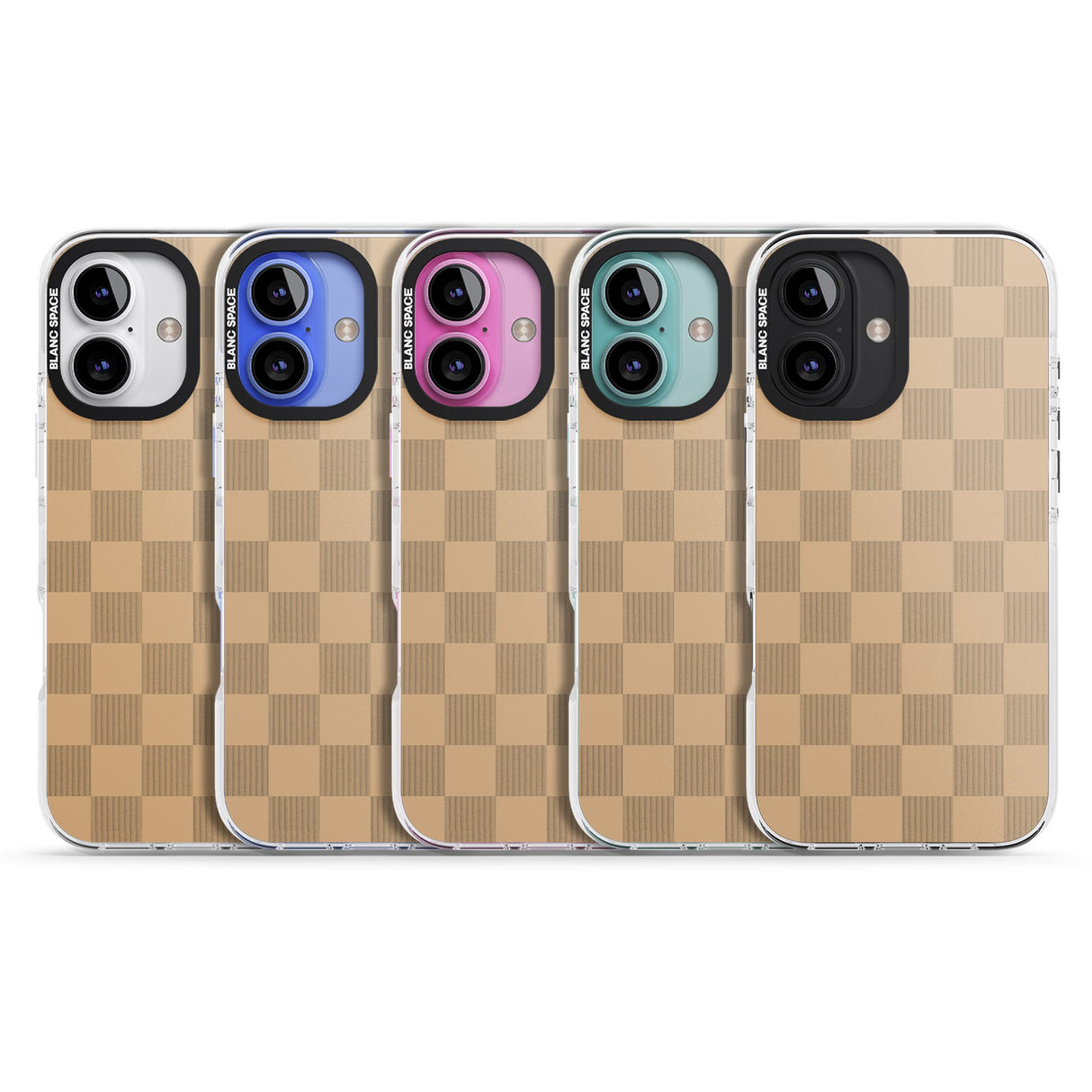 iPhone 16 Pro Max BEIGE CHECKERED Clear Impact Phone Case + Magsafe