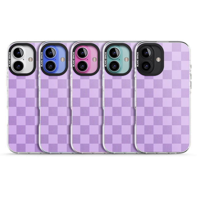 iPhone 16 Pro Max LILAC CHECKERED Black Impact Phone Case + Magsafe