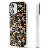 iPhone 16 Pro Max Sentimental Mushrooms Pattern Black Impact Phone Case