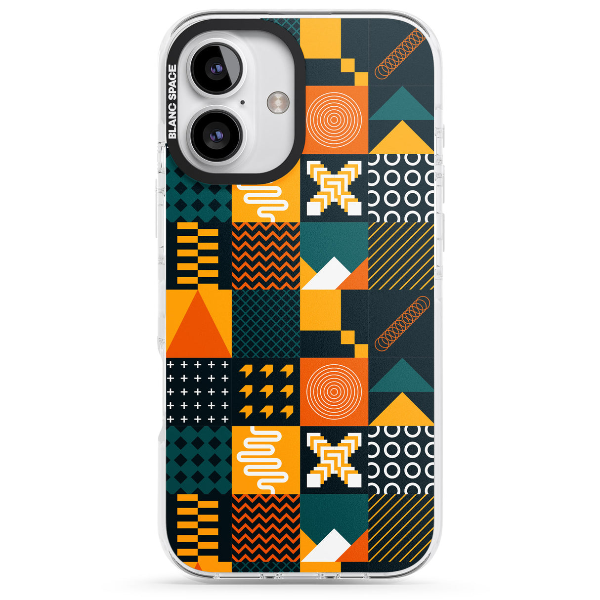 Funky Geometric Patterns: Orange & Dark Green