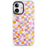 iPhone 16 Pro Max Wonky Squares Pattern Black Impact Phone Case