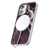 iPhone 16 Pro Max Black, Purple & Yellow shattered Marble Black Impact Phone Case