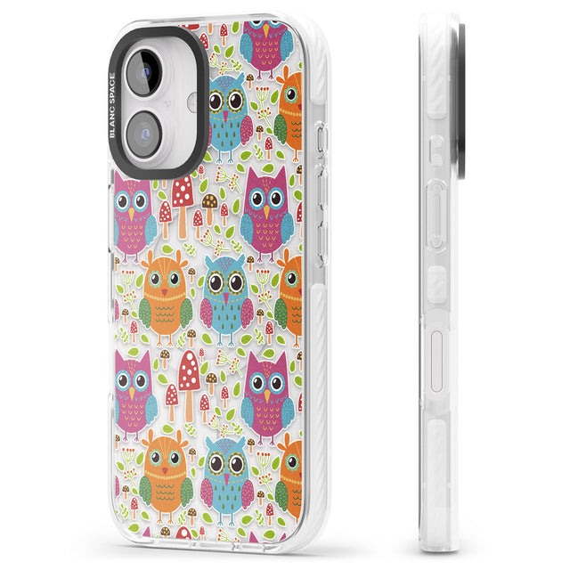 iPhone 16 Pro Max Forrest Owl Clear Pattern Black Impact Phone Case