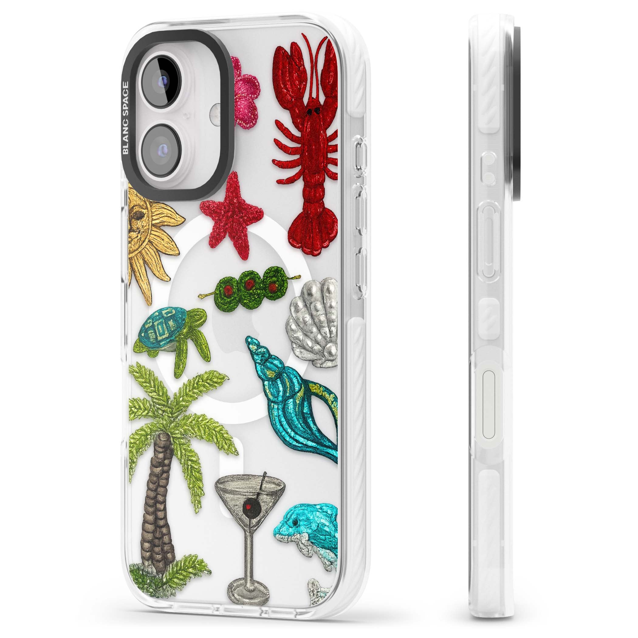 Painted Coastal Pattern coastal iPhone case | Impact Magsafe case for iPhone 16, iPhone 16 Plus