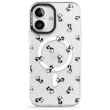 iPhone 16 Pro Max Tiny Panda Pattern Black Impact Phone Case