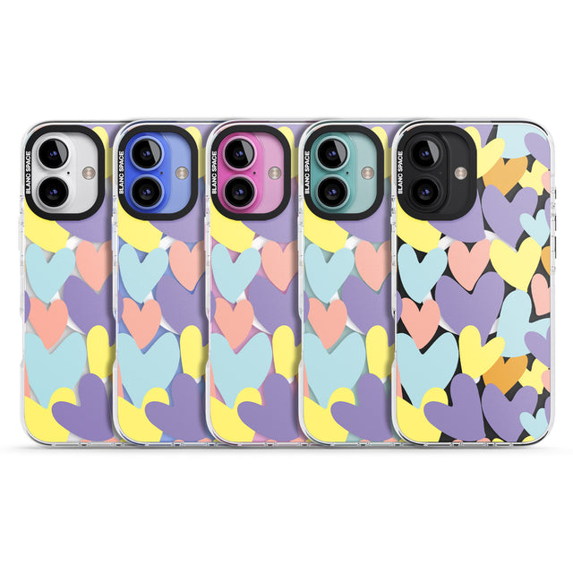 iPhone 16 Pro Max Pastel Hearts Black Impact Phone Case