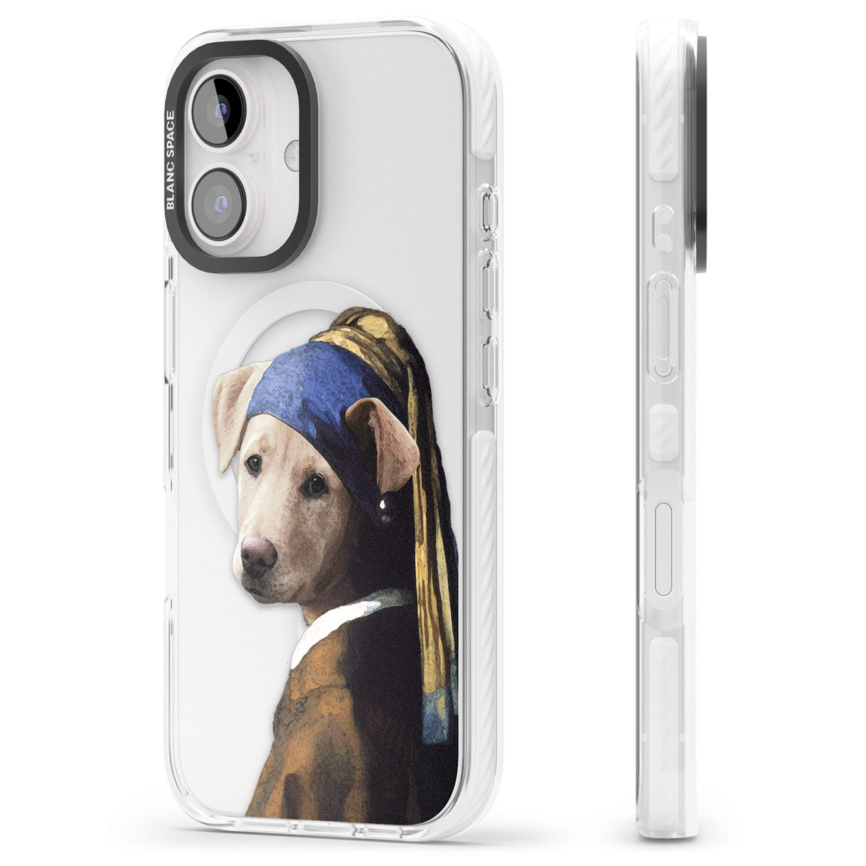 iPhone 16 Pro Max Doggo with a Pearl Earring Black Impact Phone Case