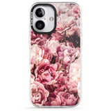 iPhone 16 Pro Max Pink Peonies Black Impact Phone Case