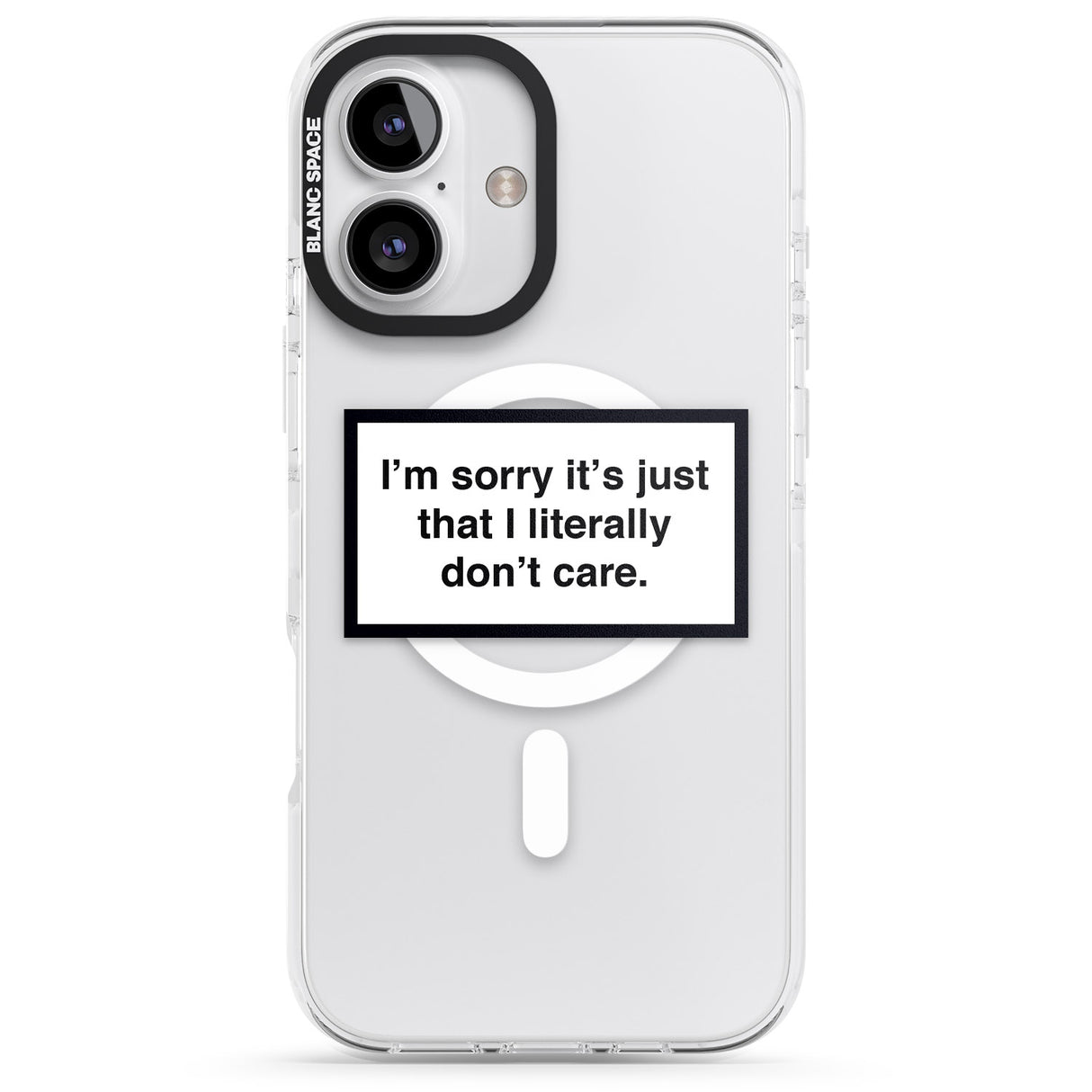 iPhone 16 Pro Max I Literally Don't Care Black Impact Phone Case