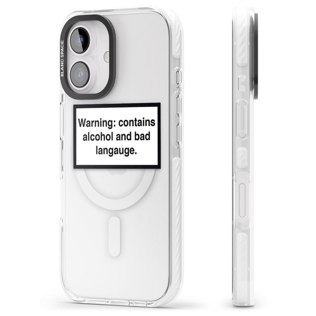 iPhone 16 Pro Max Warning: Contains Alcohol & Bad Language Black Impact Phone Case