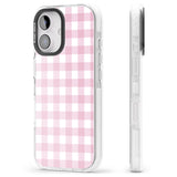 iPhone 16 Pro Max Pink Gingham Pattern Black Impact Phone Case