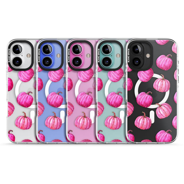 Pink Pumpkins Impact Magsafe Phone Case for iPhone 16, iPhone 16 Plus